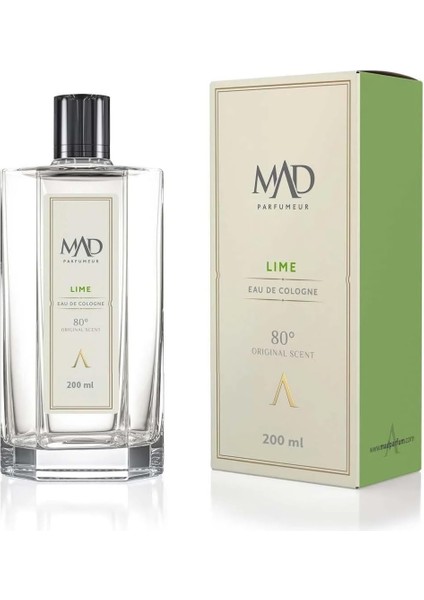 Mad Lime Kolonya – Misket Limonu, Nane ve Paçuli ile Ferah, Canlandırıcı ve Çiçeksi-1 Paket (1 x 200 Ml)