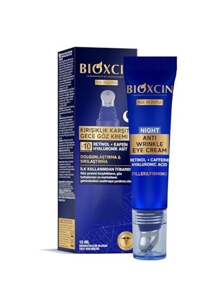 Bioxcin Age Reverse Gece Göz Kremi 15 ml – Retinol, Kolajen, Hyaluronik Asit ve Bitkisel Kompleks Içerikli – Kırışıklık Karşıtı ve Aydınlatıcı Etki modelleri