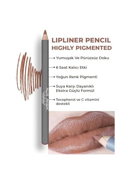 Alıx Avıen Uzun Süre Kalıcı Dağılma Yapmayan Nemlendirici Dudak Kalemi - Lipliner Pencil 06 Soft Brown