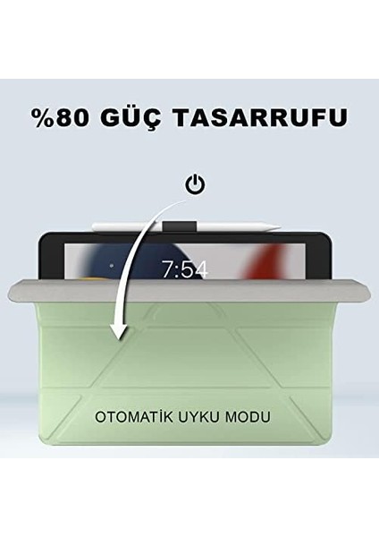 iPad 10.nesil 2022 10.9 Inç Uyumlu Tablet Kılıfı Katlanabilir Kalem ve Tablet Tutuculu Origami Kılıf Uyku Modlu (Siyah) fiyatları
