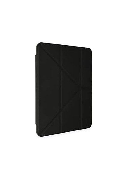 iPad 10.nesil 2022 10.9 Inç Uyumlu Tablet Kılıfı Katlanabilir Kalem ve Tablet Tutuculu Origami Kılıf Uyku Modlu (Siyah) modelleri