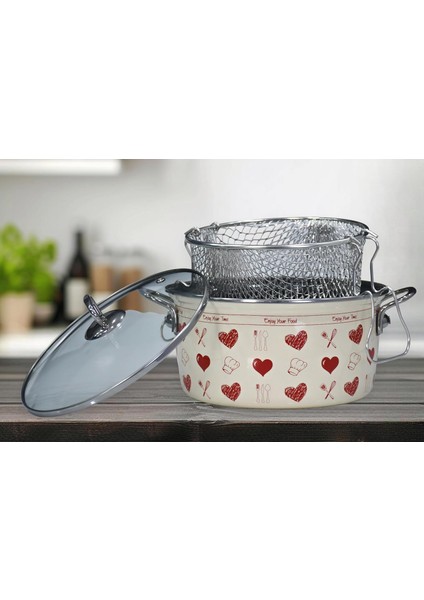 Enjoy Kırmızı Kızartma Tenceresi 22 cm