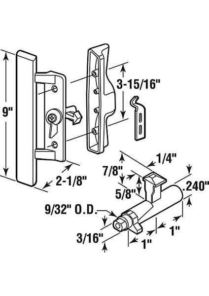 C 1259 Sürgülü Cam Kapı Kolu Seti, 3-15/16 Inç, Döküm ve Ahşap, Siyah (Tekli Paket) fiyatları