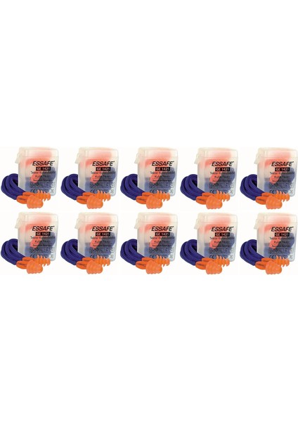 10 Adet Hem Gürültüye Hem Suya Karşı Tam Koruma Sağlayan Kulak Tıkacı GE1425 24DB En 352-2 & Ce Belgeli Yüzme Için Kulak Tıkacı Gürültü Önleyici