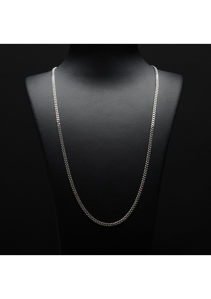 80 Mikron Rodyum Gurmet Gümüş Zincir