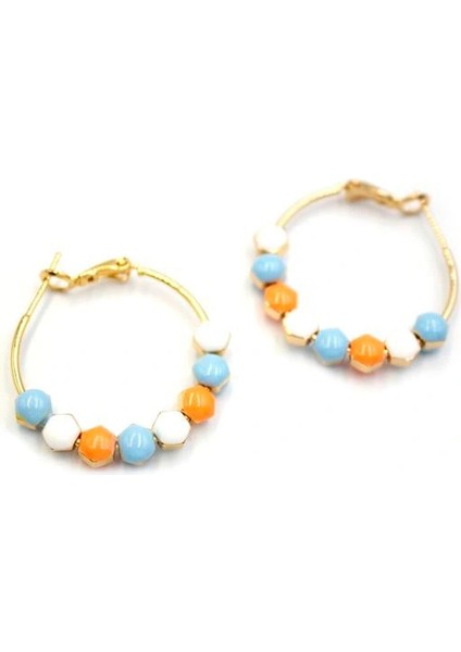 Mineli Halka Küpe - Turuncu fiyatları