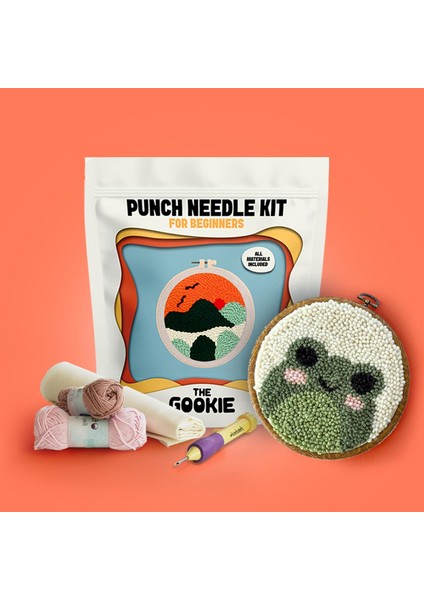 Kiti Başlangıç Seviye Nakış Kiti Kumaşlı Zımba Iğne Alet Seti, Dikiş Iğneleri, Iplikler ve Çemberler