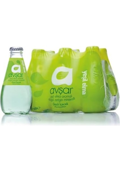 Avşar Yeşil Elma Aromalı Maden Suyu 200 ml 6'lı modelleri