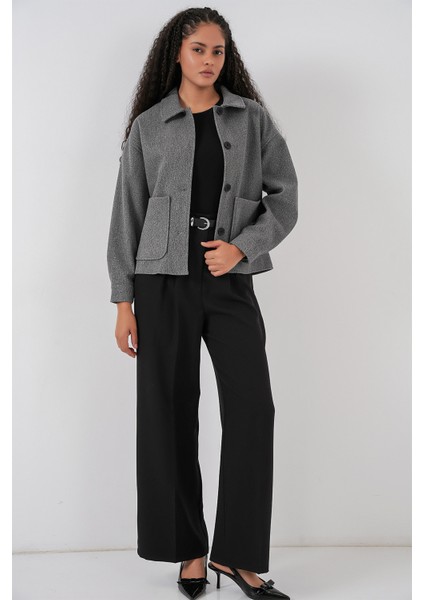 0713 Kadın Kaşe Ceket - Gri fiyatları