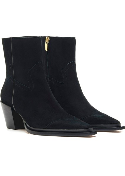 Marly Siyah Süet Kadın Topuklu Bot modelleri