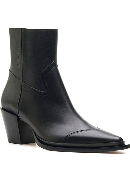 Marly Siyah Hakiki Deri Kadın Topuklu Bot fiyatları