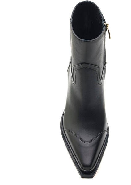 Marly Siyah Hakiki Deri Kadın Topuklu Bot fırsatları