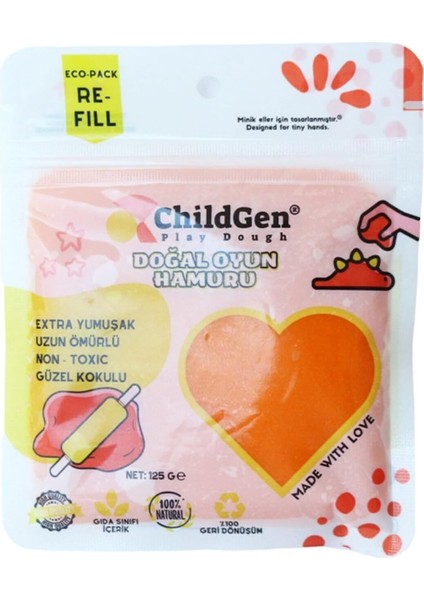 Oyun Hamuru Turuncu Vakumlu Kartuş Paket