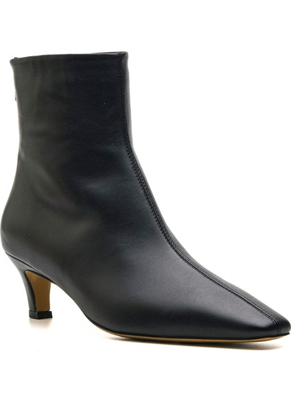 Fracy Siyah Hakiki Deri Kadın Topuklu Bot fiyatları