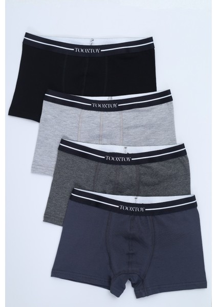 Erkek Çocuk Yazı Baskılı 4lü Paket Boxer