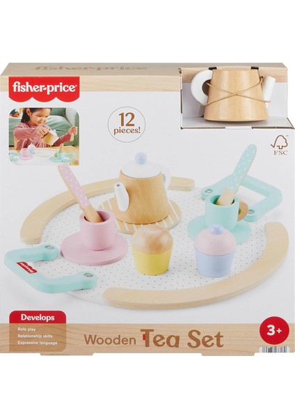 Ahşap Çay Seti Okul Öncesi Çağdaki Çocuklar Için 12 Ahşap Parçadan Oluşan Ahşap Çay Partisi Seti HXT82