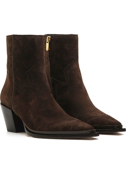 Marly Kahve Süet Kadın Topuklu Bot modelleri