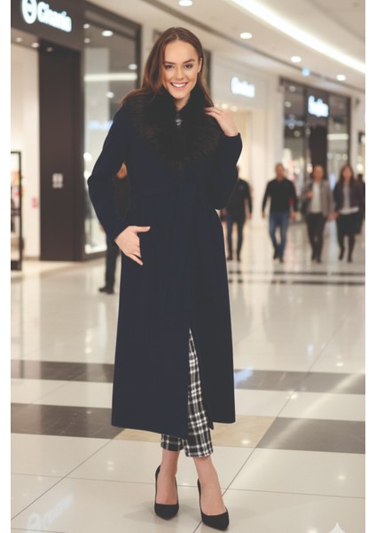 Kışlık Yakası Kürklü Kaşe Kaşmir Kaban