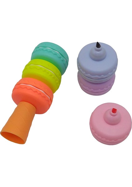 6 Renkli Makaron Fosforlu Kalem - High Lihgter