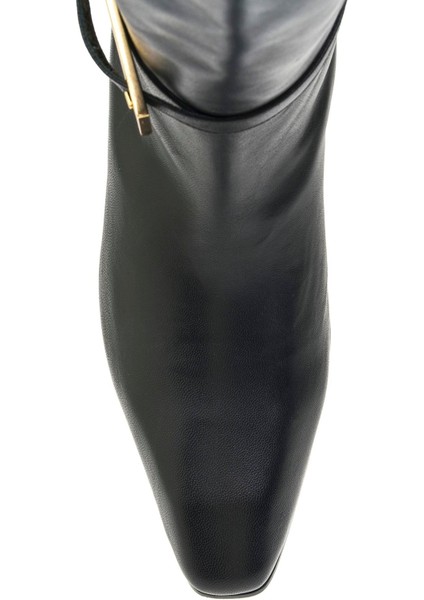 Basel Siyah Hakiki Deri Kadın Topuklu Çizme fırsatları