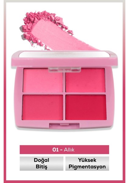 Lucky Model Doğal Bitişli 4’lü Allık Paleti No:1