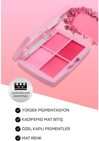 Lucky Model Doğal Bitişli 4’lü Allık Paleti No:1 fiyatları