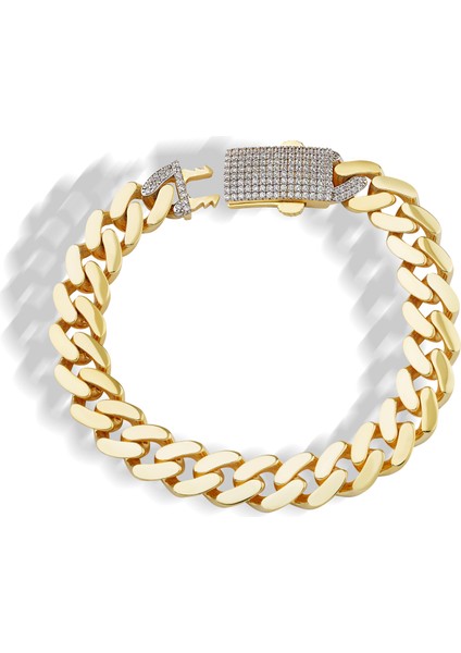 11 mm 18K Altın Kaplama Özel Tasarım Gurmet Bileklik