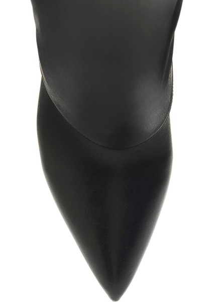 Anzar Siyah Hakiki Deri Kadın Topuklu Çizme fırsatları