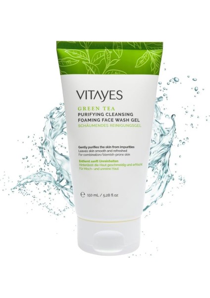 Vıtayes Yüz Temizleme Jeli Akne Siyah Noktaya Yatkın Ciltler Için Yeşil Çay Özlü, 150 ml fiyatları