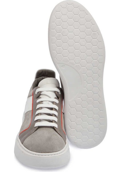Gri Hakiki Süet Deri Erkek Sneaker - E24I1AY56817-C11