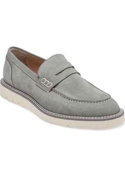 Gri Hakiki Nubuk Deri Erkek Casual Ayakkabı - E24I1AY56760-A40