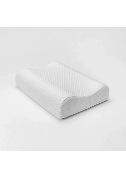 Çift Taraflı Ortopedik Visco Yastık, 60X40X14/12 Cm, Boyun Destekli, Beyaz