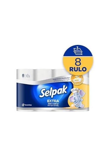 Selpak Extra Kağıt Havlu Yağ Emici 8'li