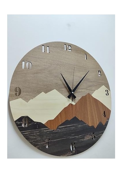 Modern Dağ Motifli Ahşap Duvar Saati fiyatları