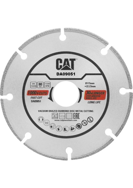 DA09051 115MM Profesyonel Çelik,, Demir Metal Kesme Diski (Soketli, Aralıklı Kenar)