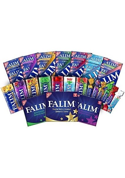 Falim Şekersiz Sakız Nane Aromalı 5'li 7 G x 20 Adet