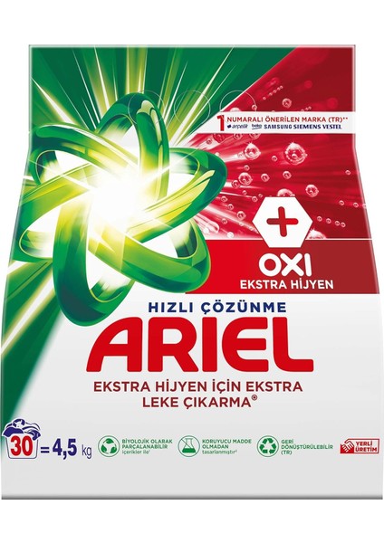 Ariel Oxi 4,5 kg Hızlı Çözünme Toz Çamaşır Deterjanı