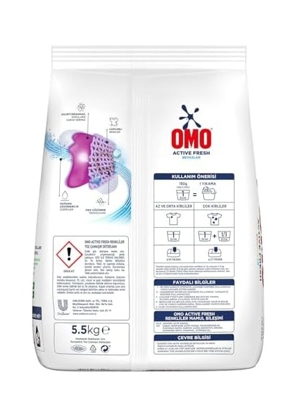 Omo Active Fresh Renkliler Toz Deterjanı 5.5 kg