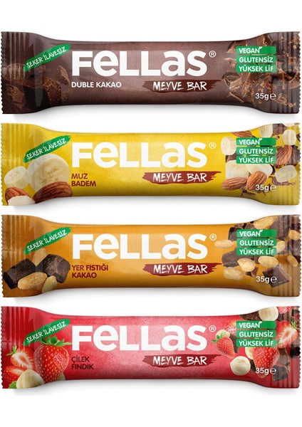 Fellas Meyve Bar, 35GR Karma Kutu, 12 Adet (4 Çeşit)