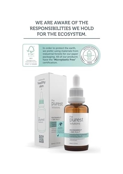The Purest Solutions, Gözenek ve Siyah Nokta Karşıtı, Sivilce Önleyici Niacinamide Cilt Bakım Serumu 30 ml (Niacinamide 5% & Zinc Pca 1%) modelleri