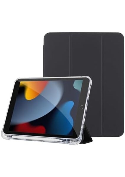 iPad 10.2 Inç (2019/2020/2021) Modellerinin Tümüyle Uyumlu Uyku Modlu, Pencil Kalemlikli, Trifold, Esnek, Mat, Darbeye Tam Dayanıklı Smart Tablet Kılıfı (Siyah) fiyatları