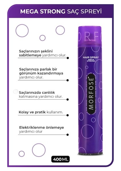 Saç Spreyi 400ML Mor Mega Strong fiyatları