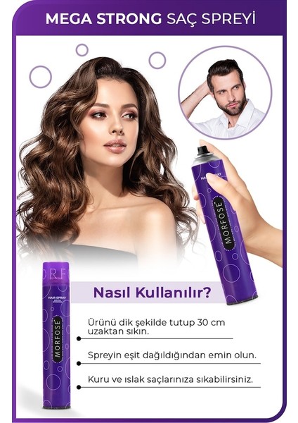 Saç Spreyi 400ML Mor Mega Strong modelleri