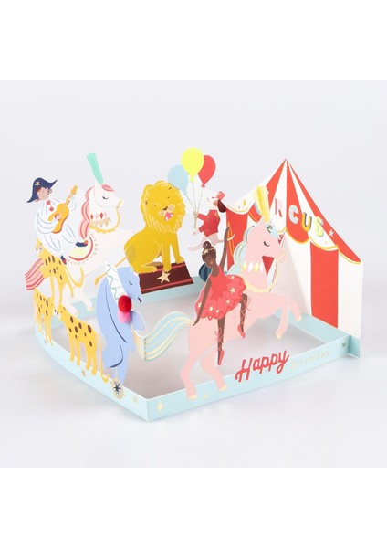 - Circus Concertina Card - Sirk Tebrik Kartı