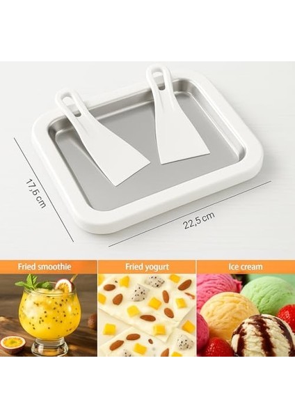 Tipi Dondurma Tavası, Paslanmaz Çelik Yüzeyli, Spatulalı, Rulo Dondurma ve Yoğurt Yapma Tepsisi modelleri
