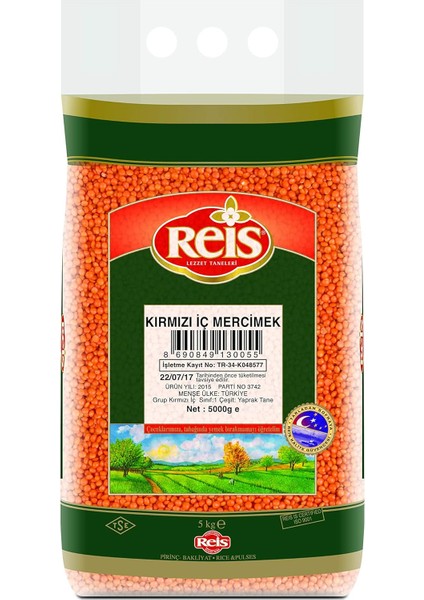 Reis Kırmızı Mercimek 5 kg