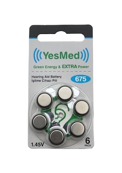 Power 675 Numara Işitme Cihazı Pili (10 Paket x 6 Adet = 60 Adet Pil) fiyatları