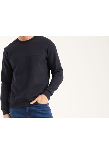 Basıc Lacivert Regular Fit Bisiklet Yaka Paris Arma