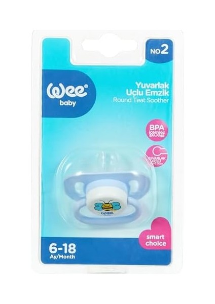 Wee Baby Oval Gövdeli Yuvarlak Uçlu Emzik No:2 - Mavi