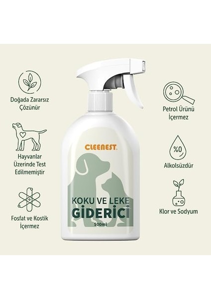 Cleenest Evcil Hayvan Koku ve Leke Giderici Sprey 500 Ml.